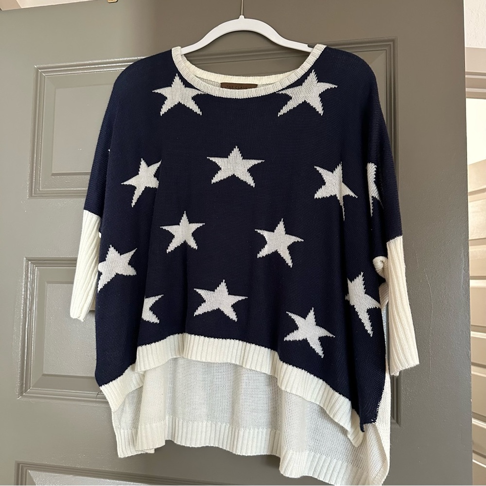 The Classic Navy and Cream Star Sweater